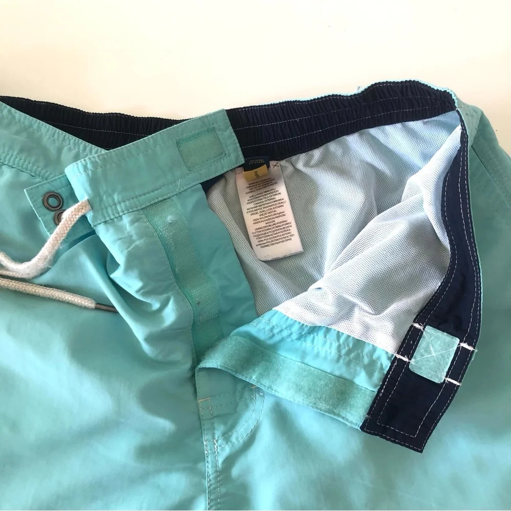 Polo Ralph Lauren Kailua Swim Shorts Men Medium Aqua Blue Mesh Lined Trunks